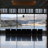 ホテル観洋の窓辺の椅子から見える風景