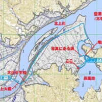 大川小学校前から長面方面へ。震災前の町の車載ビデオから見える町の風景