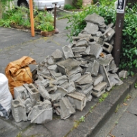 【熊本地震点景】粉々になったブロック塀