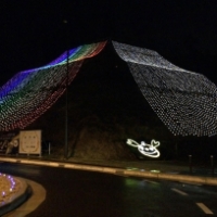 新・野蒜駅前のライトアップ「希望の虹」が終了