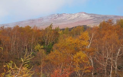2014年、富士山の紅葉始まる