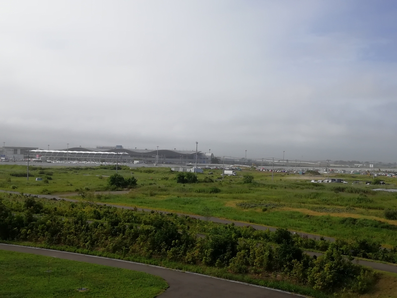 丘の頂上からは仙台空港が見えます