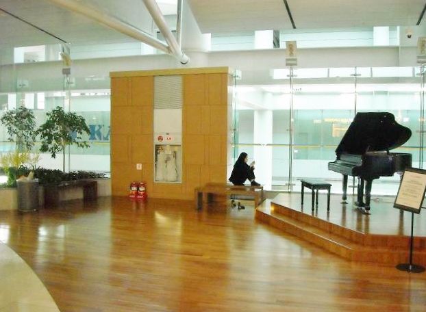グランドピアノも空港内にある。恐らくここでミニ演奏会などが開かれるのだろう