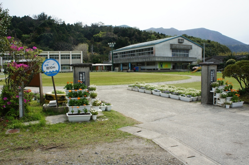 口永良部島の自然に囲まれた金岳小学校・中学校