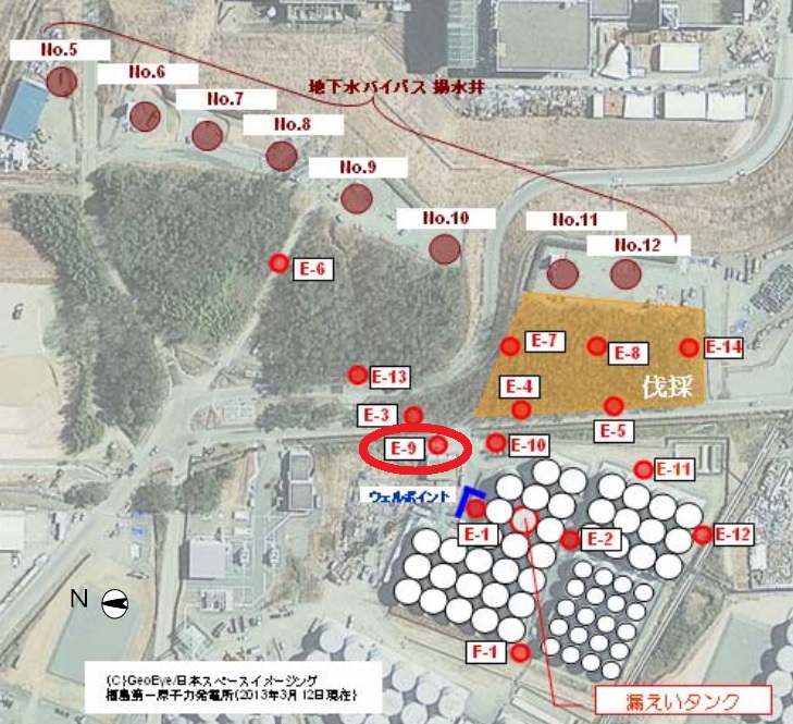 「福島第一原子力発電所構内Ｈ４エリアのタンクにおける水漏れに関するサンプリング結果について （H4エリア周辺）｜東京電力 平成27年5月20日（その3）」より