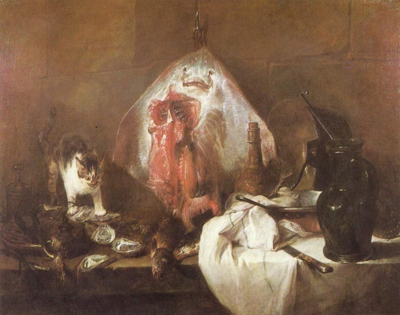 《赤エイ》1728年 油彩（114.5x146cm）ルーヴル美術館