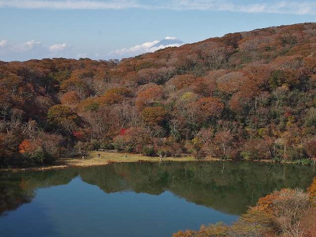 八丁池の奥には富士山が顔をのぞかせていました！