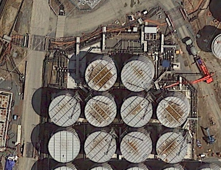 一時貯留タンク群（Google Mapの画面より）