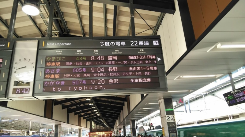 東京駅で8:48の「やまびこ」に乗り換え。