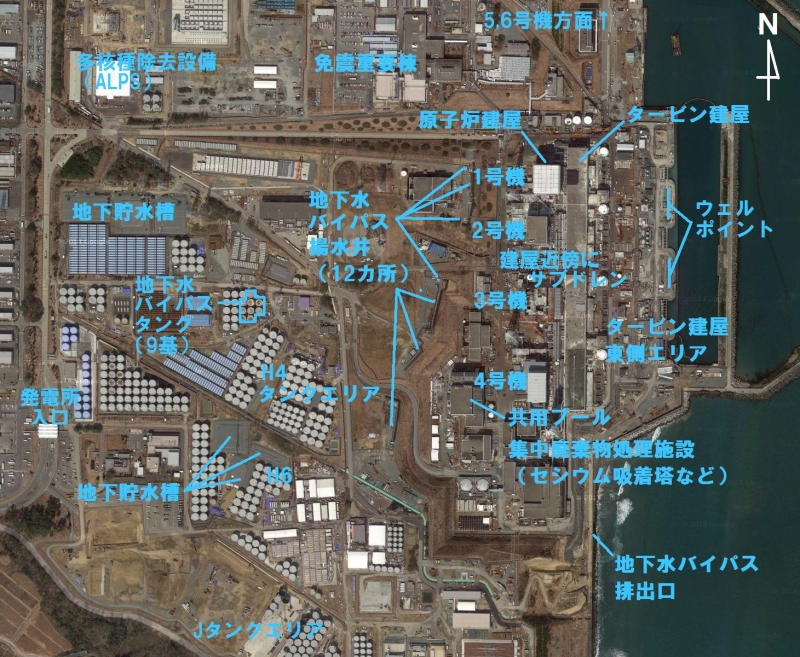 「日報」に登場する主な施設（Google Mapに加筆）