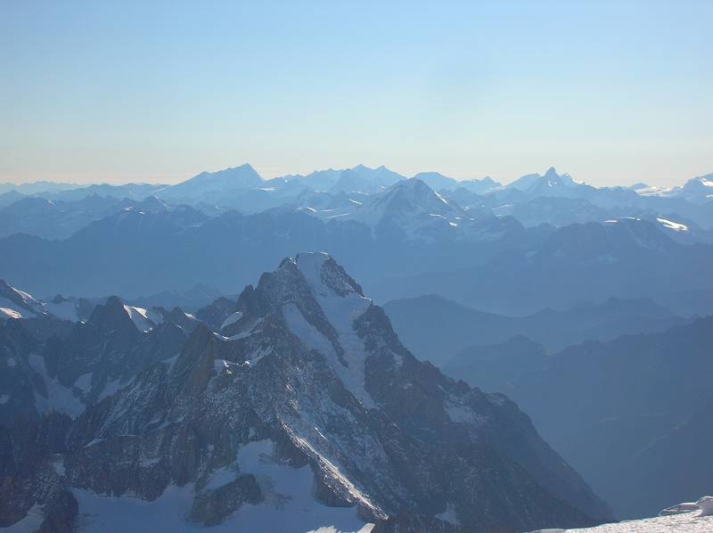 山頂からはヨーロッパアルプスの峰々を見ることができる。