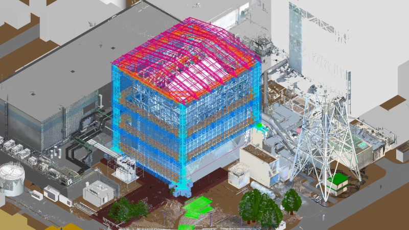 レーザースキャンデータと建物データの合成（東京電力 | 2011年6月14日掲載）