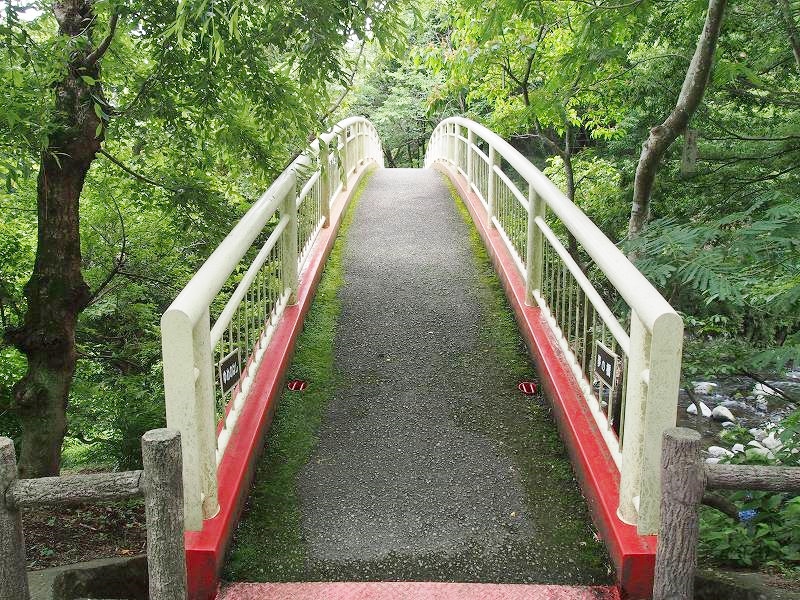 佐野川に架かる太鼓橋。橋の長さは34ｍ