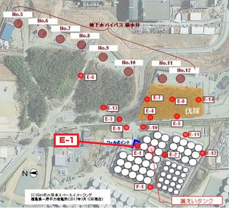 「福島第一原子力発電所構内Ｈ４エリアのタンクにおける 水漏れに関するサンプリング結果について （H4エリア周辺） | 東京電力 平成27年2月3日」より